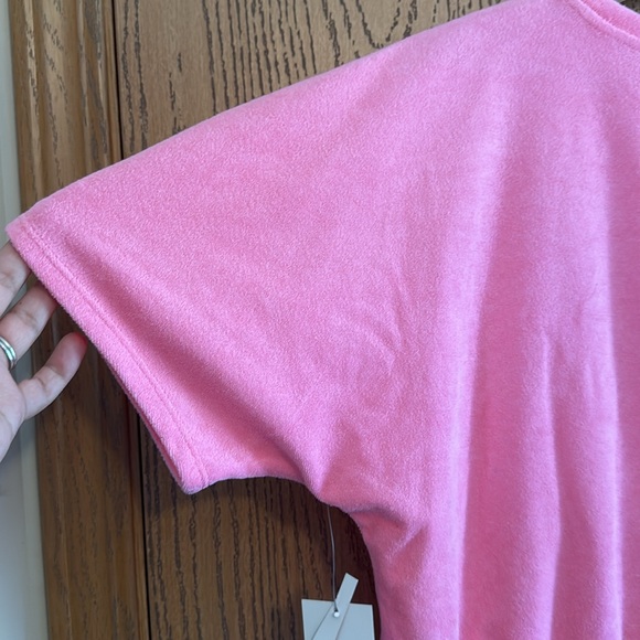 NEW Juicy Couture Pink Terry Cloth Short Dolman Sleeve Crop Top Size XL - Picture 13 of 13